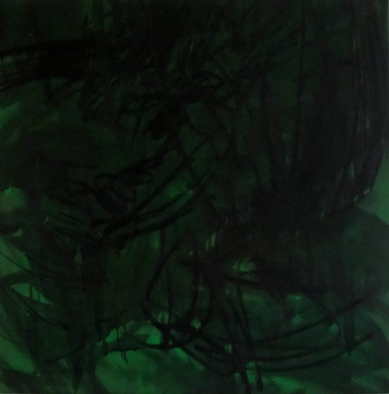 grünes schwarz / black green / oil on canvas / 2016 / 110x110 cm