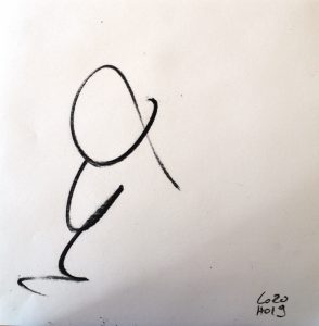 one single line / 2019 / charcoal on paper / 30x30 cm
