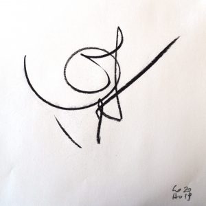 one single line / 2019 / charcoal on paper / 30x30 cm