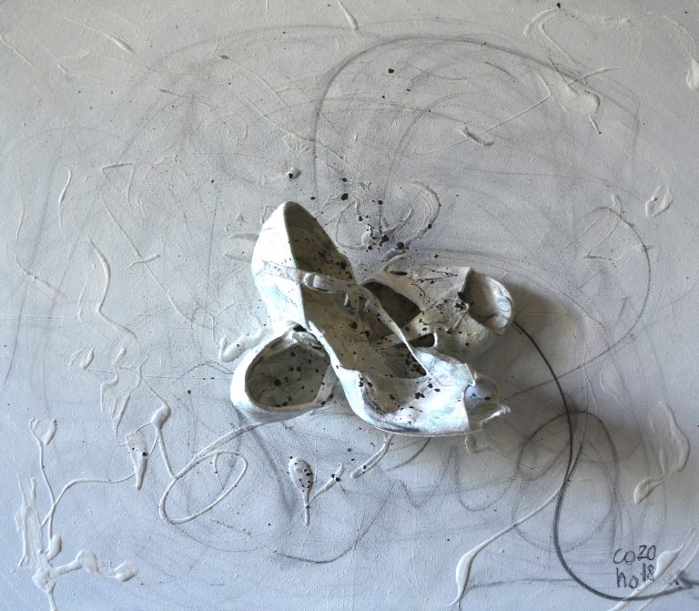 tanzschuh / dancingshoe / shoes, acryl, pencil on wood/ 2018