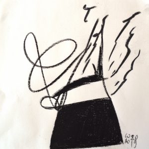 one single line / 2019 / charcoal on paper / 30x30 cm